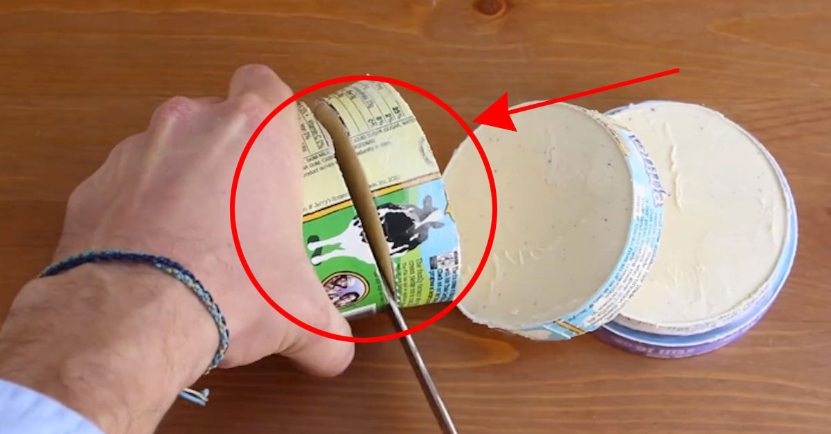 Corta un cartón de helado, ¡pero espera a ver por qué! ¡Esto lo pruebo