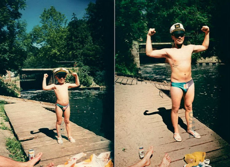 22 fotos familiares recreadas años después que te harán reír a carcajadas