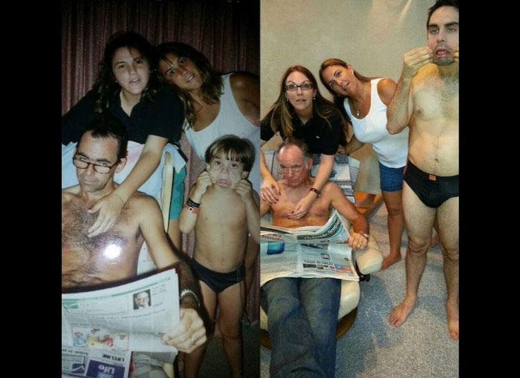 22 fotos familiares recreadas años después que te harán reír a carcajadas
