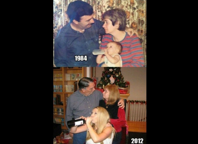 22 fotos familiares recreadas años después que te harán reír a carcajadas