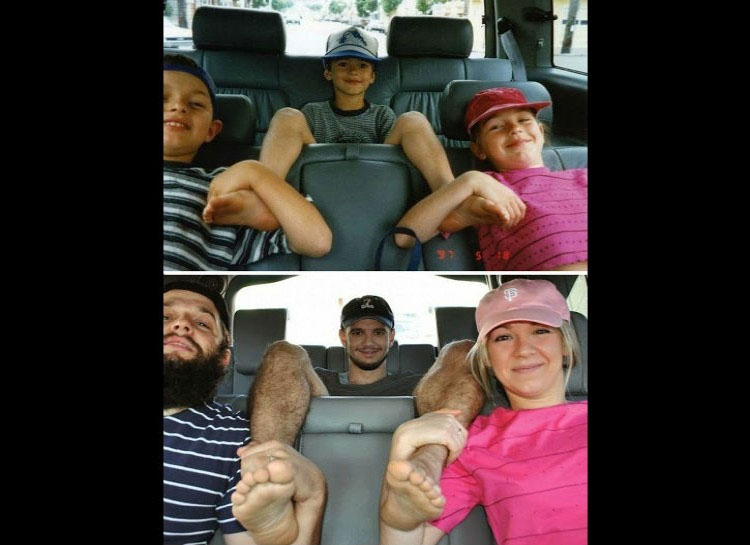 22 fotos familiares recreadas años después que te harán reír a carcajadas