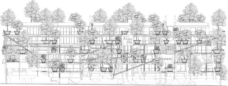 Esta es la increíble "casa del árbol" urbana que protege a los residentes de la contaminación atmosférica y acústica