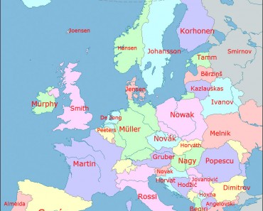 Los apellidos más comunes de Europa por país 2