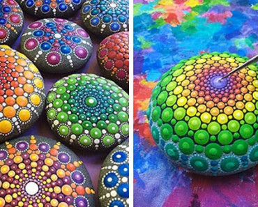 Esta artista convierte piedras en pequeños mandalas pintando INCREÍBLES patrones a mano 2
