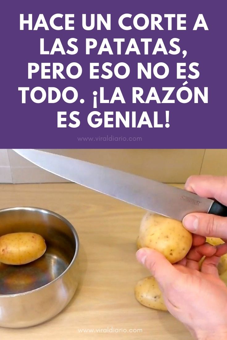 Hace un corte a las patatas, pero eso no es todo. ¡La razón es GENIAL!