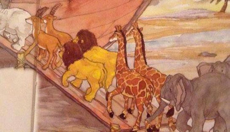 ¿Puedes señalar el ERROR que hay en esta ilustración del Arca de Noé que aparece en una Biblia? 1