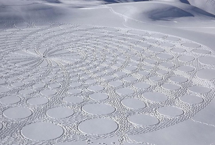 Parecen marcas aleatorias de neumáticos en la nieve. ¿Pero qué pasa si te alejas? ¡INCREÍBLE!