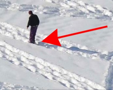 Parecen marcas aleatorias de neumáticos en la nieve. ¿Pero qué pasa si te alejas? ¡INCREÍBLE!