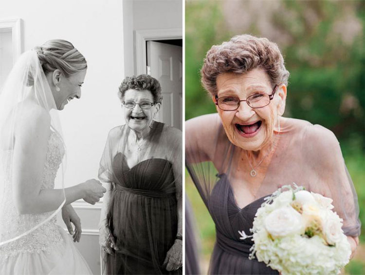 Una novia le pregunta a su abuela si quiere estar en su fiesta de boda. Las fotos resultantes son FANTÁSTICAS