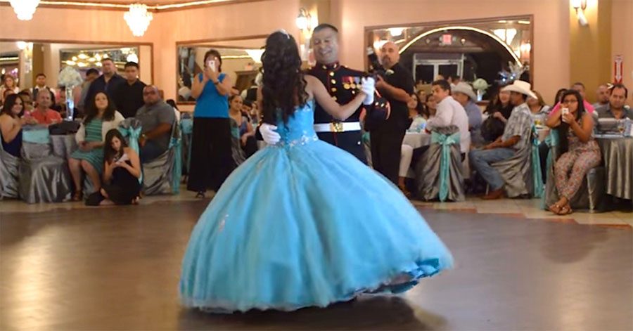 Este Marine baila con su hija quinceañera, pero nadie esperaba que hiciera ESTO