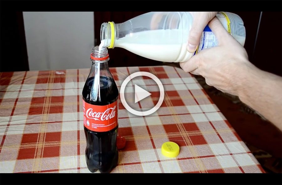 Esto es lo que sucede cuando se mezcla Coca-Cola y leche. No esperaba este tipo de reacción