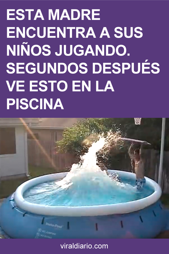 Esta madre encuentra a sus niños jugando. Segundos después ve ESTO en la piscina