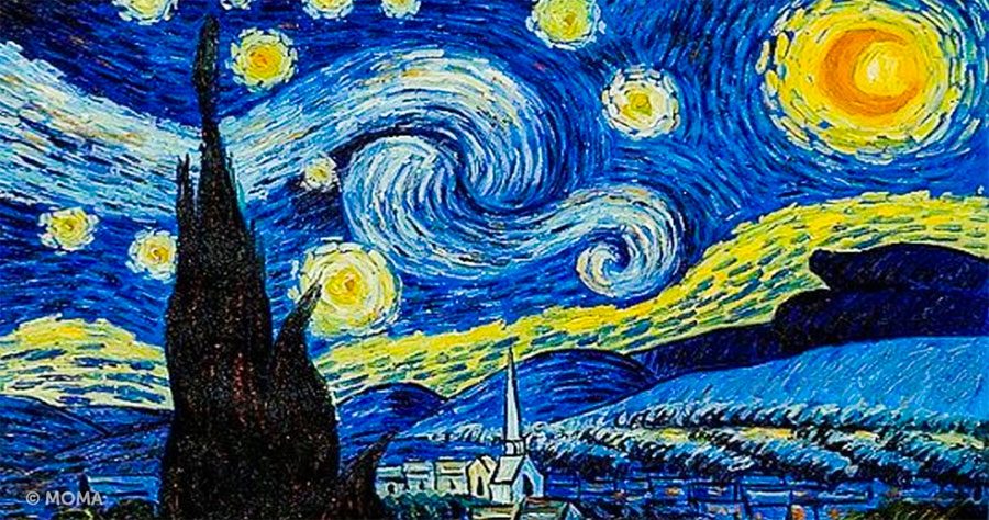 Resultado de imagen para pinturas no realistas famosas la noche estrellada