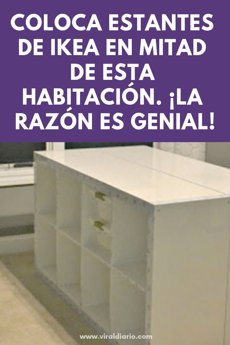 Coloca estantes de IKEA en mitad de esta habitación. ¡La razón es GENIAL!