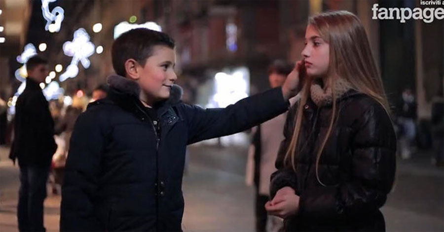 Mira lo que sucede cuando a estos niños italianos se les pide que abofeteen a una muchacha