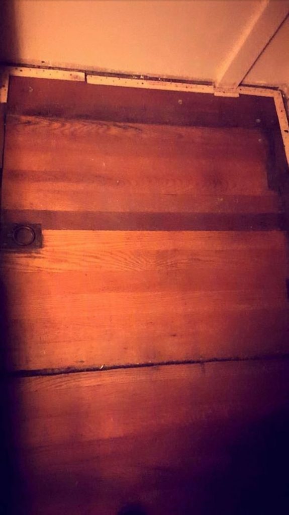 Bajo una alfombra vieja había una trampilla. Mira lo que había oculto