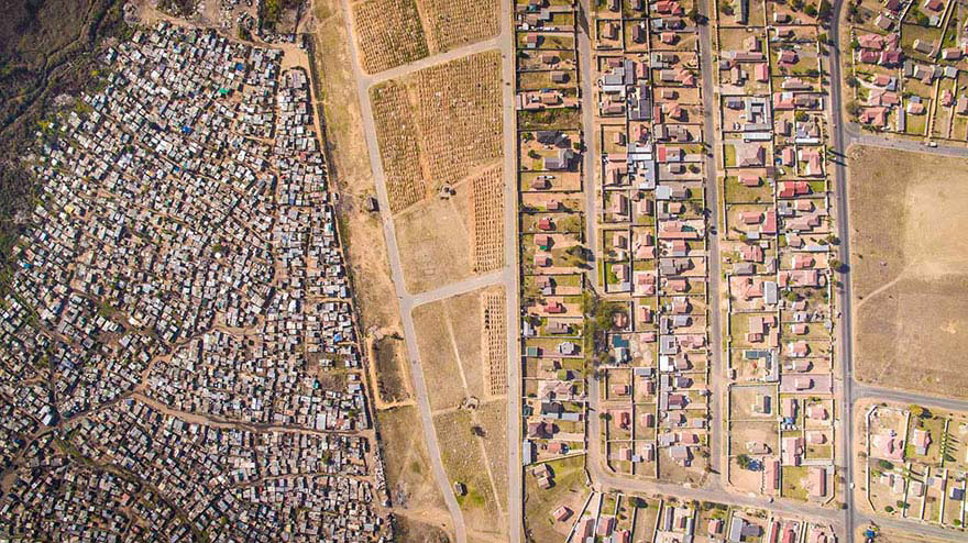 La enorme brecha entre ricos y pobres, capturada por drones... ¡Absolutamente terrible!