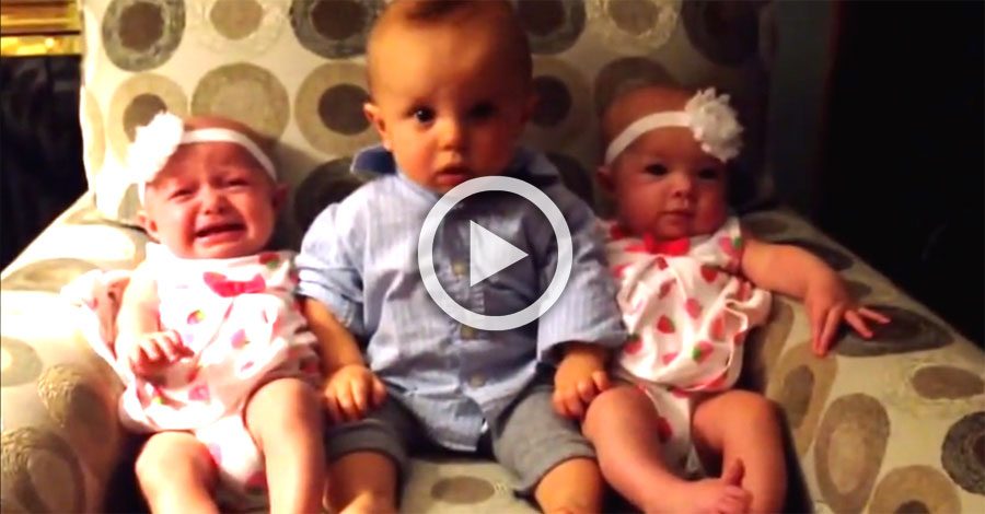 El bebé se encuentra con sus primas gemelas idénticas. ¡Su reacción NO TIENE PRECIO!