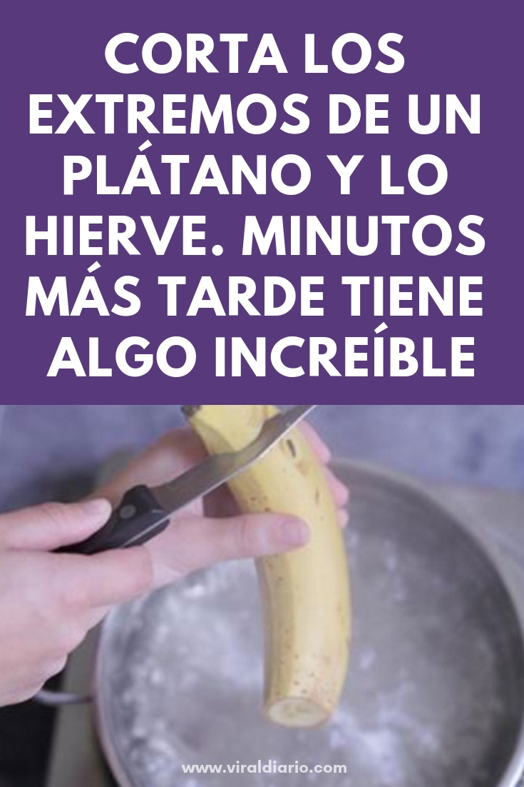 Corta los extremos de un plátano y lo hierve. Minutos más tarde tiene algo increíble