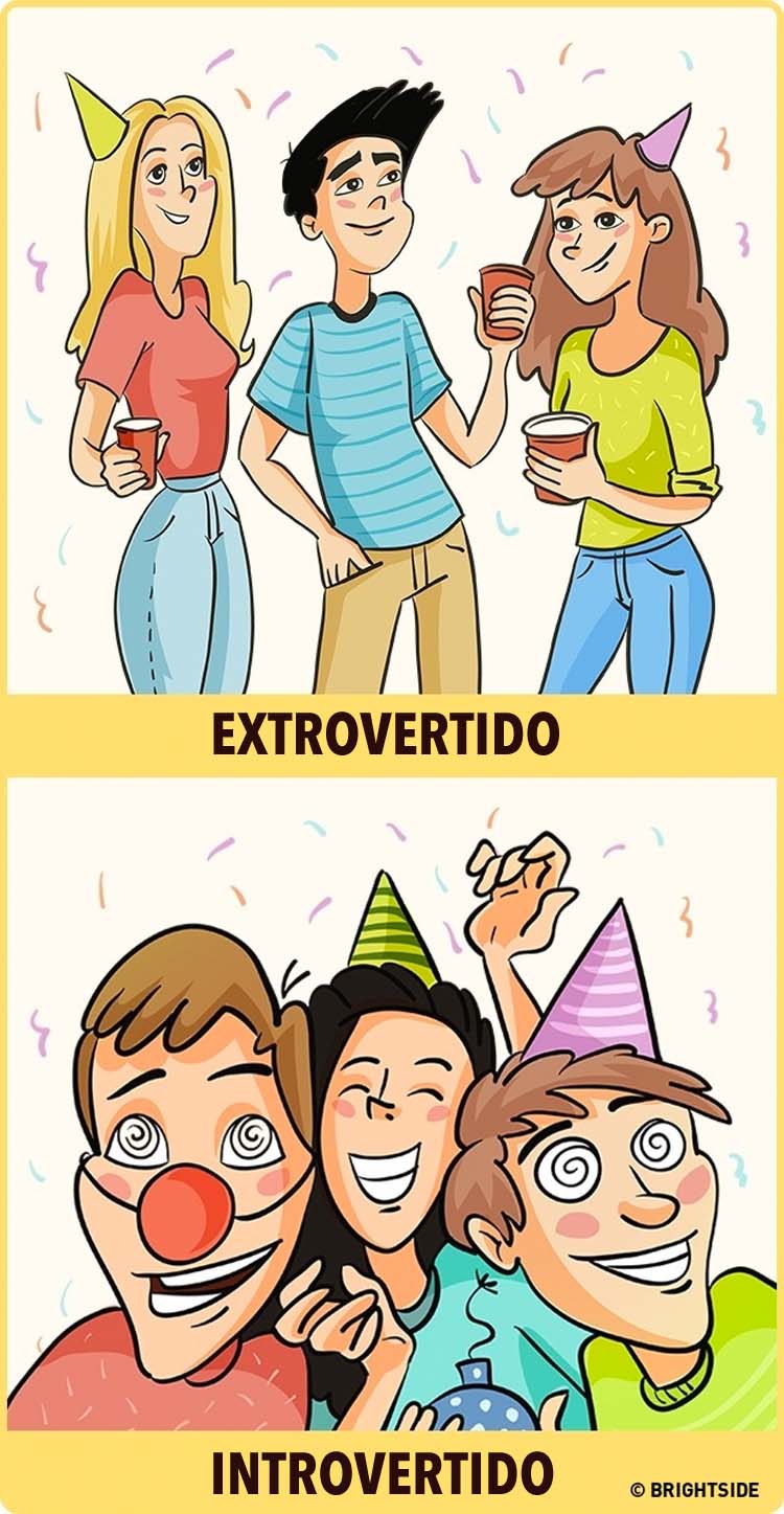 8 ilustraciones que muestran cómo los introvertidos y los extrovertidos ven el mundo