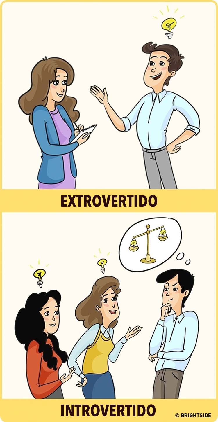 8 ilustraciones que muestran cómo los introvertidos y los extrovertidos ven el mundo