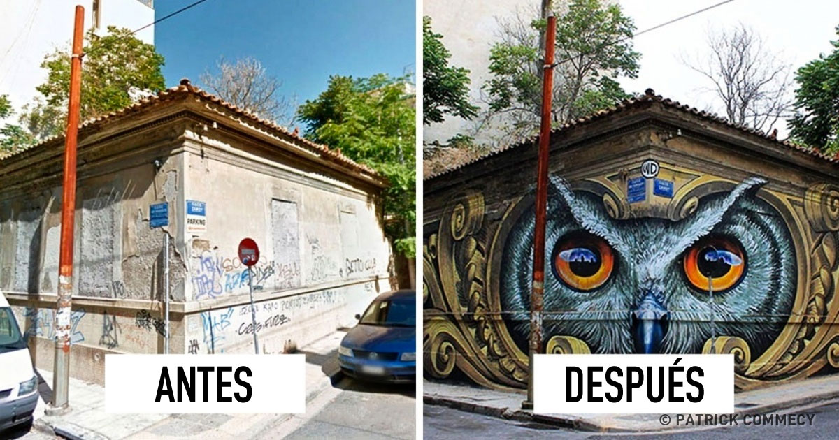 Este artista callejero transforma las aburridas paredes de su ciudad en obras de arte