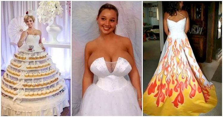 20 novias que deberían haber dicho NO a su vestido (rotundamente NO, especialmente la 17)